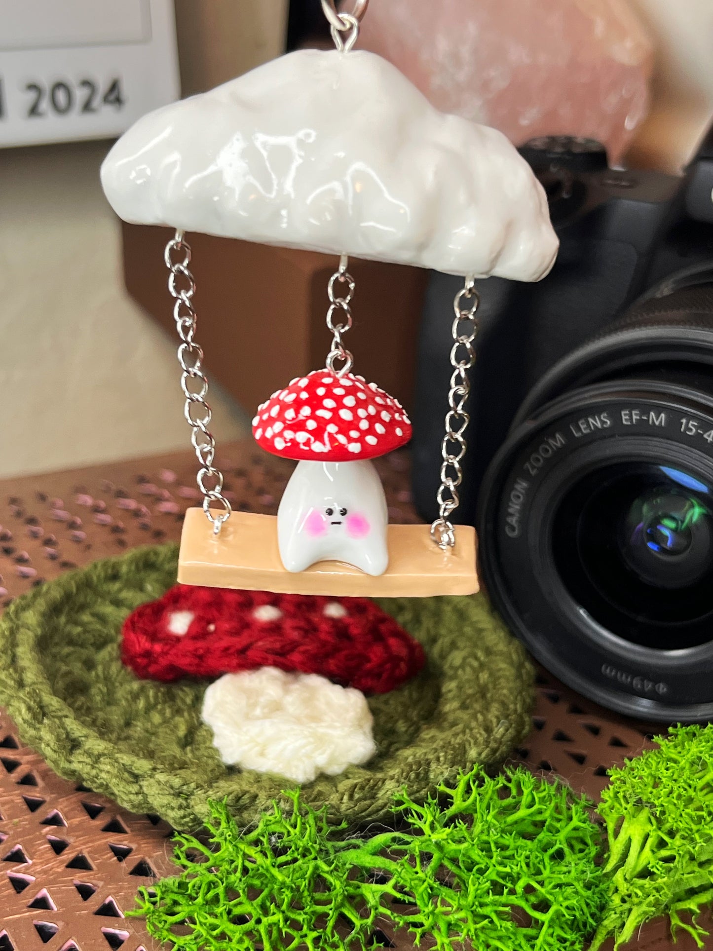 Cloud Mushie Keychain